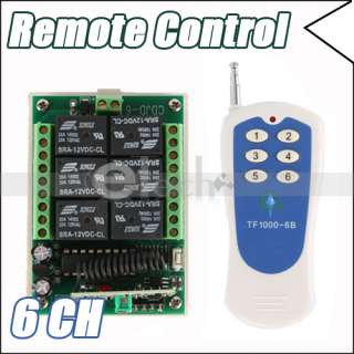 6CH Remote Control Switch Receiver and Transmitter 12V  