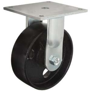  Caster, Rigid, Cast Iron Wheel, Roller Bearing, 1200 lbs Capacity, 6 