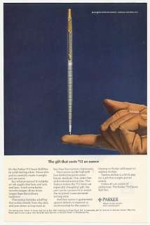 1971 Parker 75 Classic Ball Pen $12 an Ounce Print Ad  
