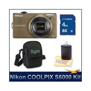  Nikon COOLPIX S6000 Digital Camera (Bronze), 14.2 