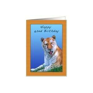  62nd Birthday Card with Tiger Card Toys & Games