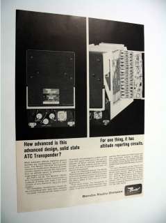 Bendix Radio TRA 61A Transponder system 1962 print Ad  