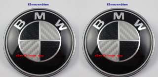 High Quality BMW Carbon Fiber 82mm + 82mm Hood Trunk Emblem Badge E36 