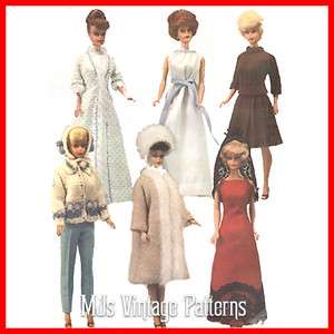 Vintage Doll Clothes Pattern ~ Barbie, Tammy  