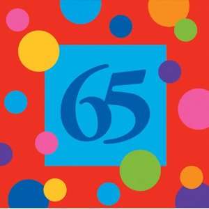 65th Birthday Paper Luncheon Napkins   Polka Dots