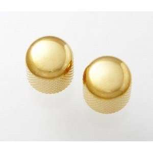  2 Gold Dome Knobs w/Set Screw fits US Split Shaft Pots 