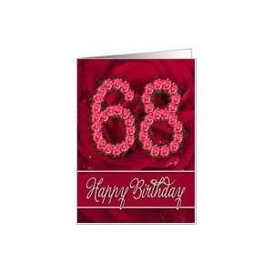  68th birthday with numbers made from roses Card Toys 