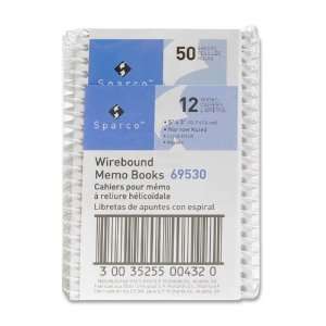  SPR69530   Wirebound Memo Book, Side Spiral, 50 Shts, 5x3 