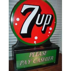  7 UP 7UP Soda Fountain Porcelain Lighted SIgn Everything 