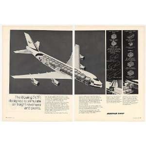  1969 Boeing 747F Cargo Jet 2 Page Print Ad