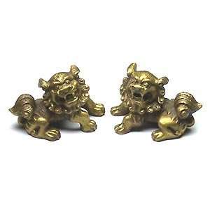  Little Brass Fu Dogs   2.25  Feng Shui Figurines for Home 