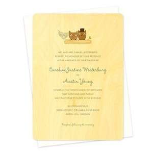  Mr & Mrs Hoot Invitation   Real Wood Wedding Stationery 