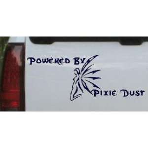 Powered By Pixie Dust Car Window Wall Laptop Decal Sticker    Navy 