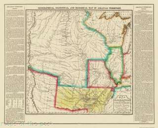 ARKANSAS (AR) TERRITORY MAP (INC. MO/IL/ETC.) 1822 MOTP  