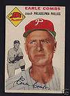 1954 Topps Phillies 183 Earle Combs  