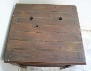 Antique Egg Incubator Rustic Wooden Side Table w/ Glass Cabinet 