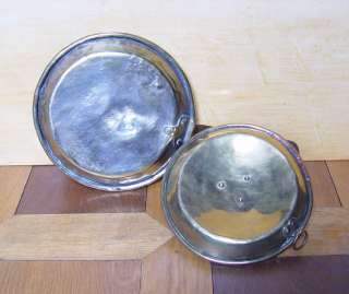 Two Dutch Brass Flat Candelsticks 18th/19th C.  