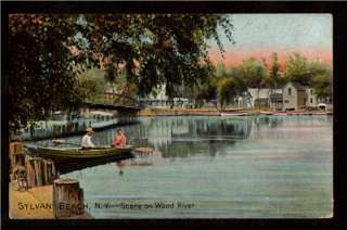 1909 tuck boating sylvan beach new york postcard  