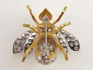 Diamond Bumble Bee Pin 6.00cts in 18kt White and Yellow Gold 