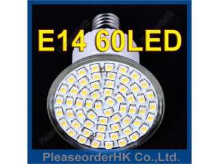   4W E14 220V 60 LED 3528 Bulb Light Lamp 6000K For Home Hotel  