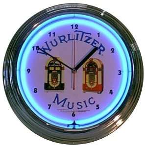 Wurlitzer Jukebox Neon Clock