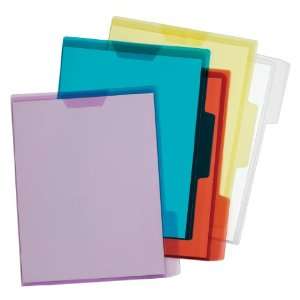  Globe Weis Poly Folder Viewers, 1/5 Cut Tabs with Labels 