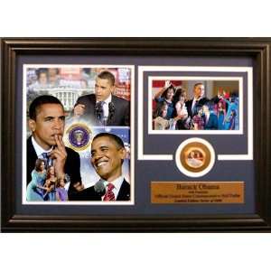  Barack Obama with Commemorative JFK Half Dollar Photograph 