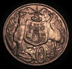 1966 AUSTRALIA 50 CENTS BU MINT SILVER KANGAROO COIN  