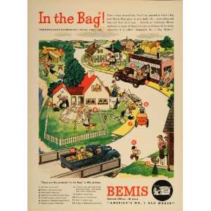  1948 Ad Bemis Bro. Bags Packaging Cartoon Town Street 