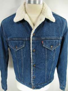 vintage LEVIS SHERPA denim TRUCKER jacket Mens 46R  
