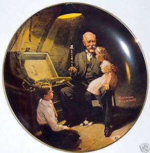 1983 KNOWLES Grandpas Treasure Chest by NORMAN ROCKWELL Nice 