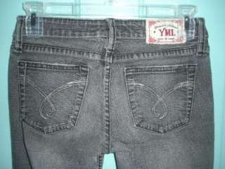 YMI Lowrise Bootcut Black Denim Jeans sz 0 measure 28 x 30 FREE US 