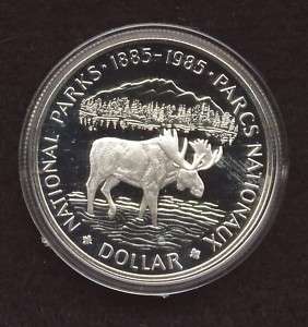 1985 Proof Silver Dollar Moose Commemorative  