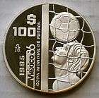 SCARCE 1985 MEXICO WORLD CHAMPIONSHIP FOOTBALL 100 PESOS   GEM PROOF 