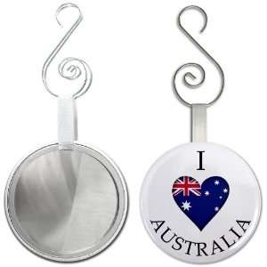  I HEART AUSTRALIA World Flag 2.25 inch Glass Mirror Backed 