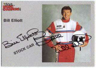 BILL ELLIOTT 1988 Racing Champions Autograph Auto on Card  