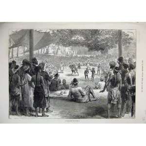  1876 Fine Art Men Wrestling Sport Prize Fight Burmah