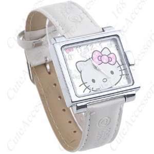    Hello Kitty Square Face Watch with White Band 