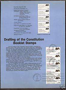 2359a DRAFTING CONSTITUTION BOOKLET 1987 Souvenir Page  
