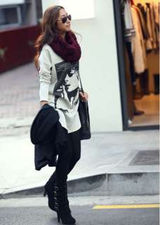 New Korea Fashion Smoking Girl Cotton Top Long  