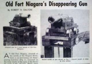 1730 FORT NIAGARA DISAPPEARING GUN/HOWITZER/CANNON PLAN  
