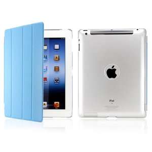  Sky Blue PU Magnetic Smart Slim Case Cover with Crystal 