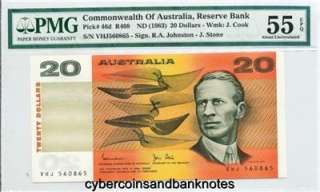 AUSTRALIA   $20, Johnston/Stone R408   PMG about Uncirculated 55EPQ 