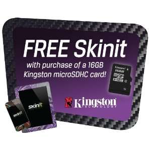  Kingston 16 GB microSDHC Flash Memory Card with Free 