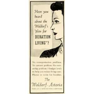  1942 Ad World War II Plan Duration Living Waldorf Astoria 
