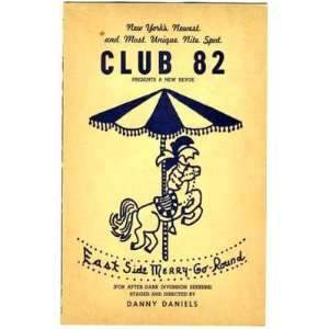  Club 82 East Side Merry Go Round Program Drag Club 1960 