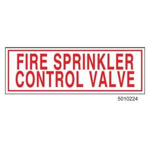Fire Sprinkler Control Valve Aluminum Sign 6 X 2
