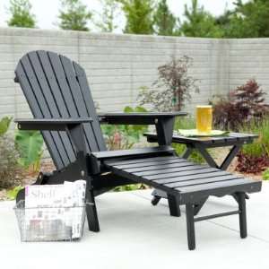  Big Daddy Adirondack Chair with Pull Out Ottoman  , Black 