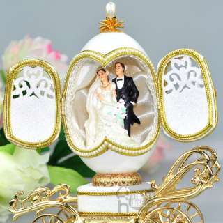 Handcraft Decorated Fancy Egg Music Box Photo Frame  