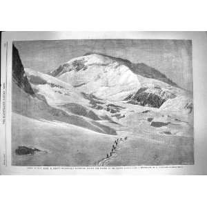  1862 MONT BLANC BISSON STATION GRANDS MULETS MOUNTAINS 